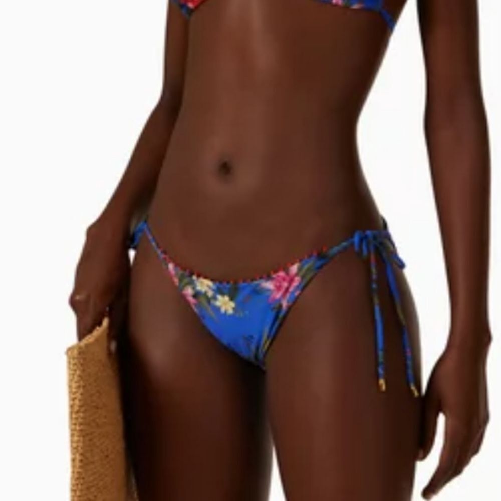 PQ SwimBoca Embroidered Bikini Bottom in Stretch Nylon NWT SIZE XS